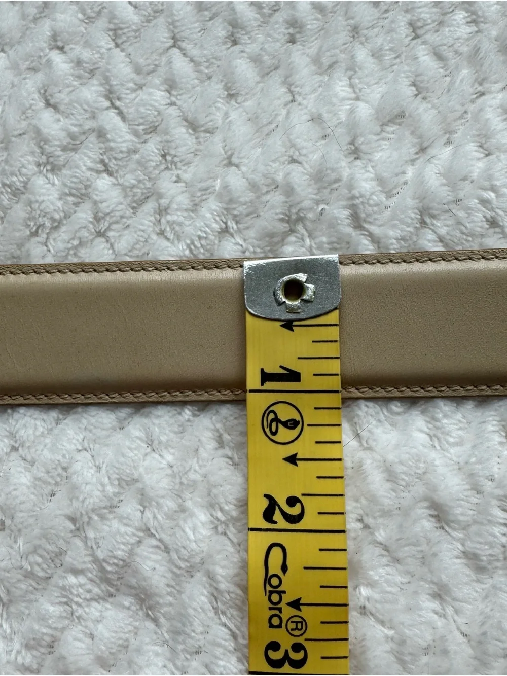 VTG 90s Salvatore Ferragamo Leather Belt S 30” Beige Gold Tone Buckle Italy